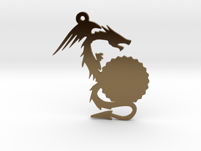 Small Customizable Dragon Keychain/Pendant in Polished Bronze