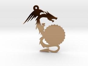 Small Customizable Dragon Keychain/Pendant in Polished Brass