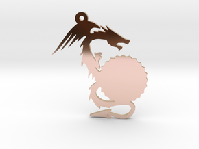 Small Customizable Dragon Keychain/Pendant in 14k Rose Gold Plated Brass
