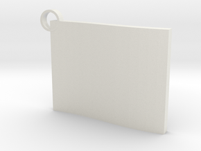 Flag Keychain  in White Natural Versatile Plastic