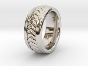 Braid Inlay RING 1 Size 9.5 in Rhodium Plated Brass