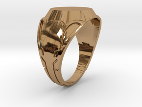 Elephant Ring (Size N) in Polished Brass
