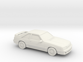 1/87 1987-93 Ford Mustang in White Natural Versatile Plastic