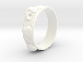 Sea Shell Ring 1 - US-Size 11 (20.68 mm) in White Processed Versatile Plastic