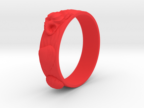 Sea Shell Ring 1 - US-Size 10 1/2 (20.20 mm) in Red Processed Versatile Plastic