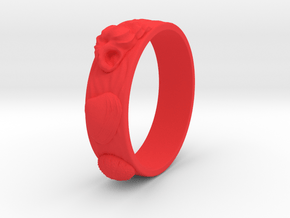 Sea Shell Ring 1 - US-Size 9 (18.89 mm) in Red Processed Versatile Plastic