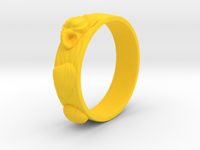 Sea Shell Ring 1 - US-Size 9 1/2 (19.41 mm) in Yellow Processed Versatile Plastic