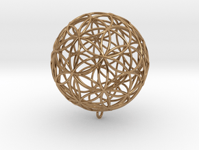 Pendant 35mm Flower Of Life in Polished Brass