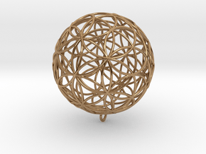Pendant 55mm Flower Of Life in Polished Brass