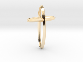 Cross in 14k Gold Plated Brass