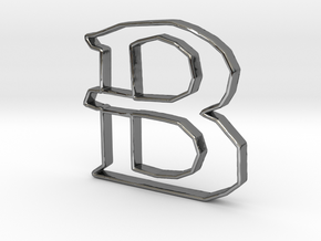 Typography Pendant B in Fine Detail Polished Silver