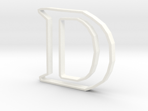 Typography Pendant D in White Processed Versatile Plastic