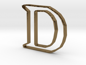 Typography Pendant D in Polished Bronze