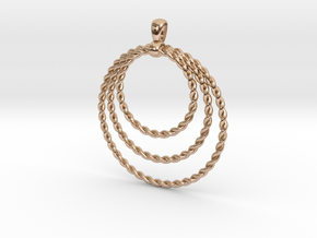  Three Rope Pendant/ Necklace in 14k Rose Gold Plated Brass