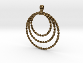  Three Rope Pendant/ Necklace in Polished Bronze
