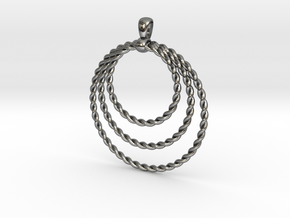 Three Rope Pendant/ Necklace in Fine Detail Polished Silver