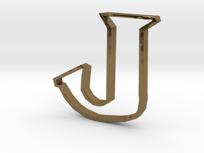Typography Pendant J in Polished Bronze