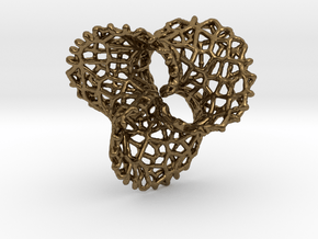 Scherk 7 Voronoi Mesh Pendant - 25mm in Natural Bronze