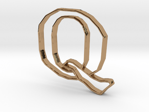 Typography Pendant Q in Polished Brass