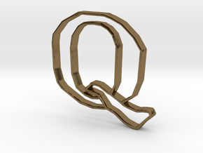 Typography Pendant Q in Polished Bronze