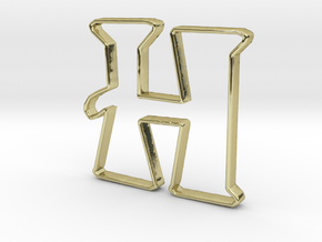 Typography Pendant H in 18k Gold Plated Brass