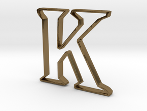 Typography Pendant K in Polished Bronze