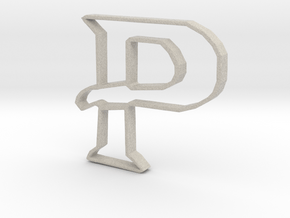 Typography Pendant P in Natural Sandstone
