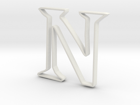 Typography Pendant N in White Natural Versatile Plastic