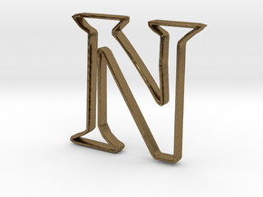 Typography Pendant N in Natural Bronze