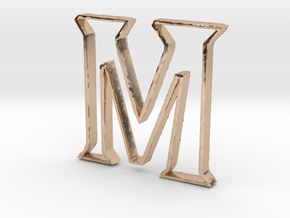 Typography Pendant M in 14k Rose Gold Plated Brass