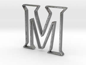 Typography Pendant M in Natural Silver