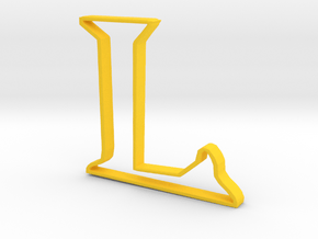 Typography Pendant L in Yellow Processed Versatile Plastic