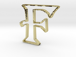 Typography Pendant F in 18k Gold