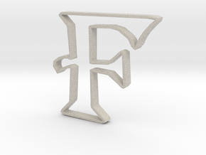 Typography Pendant F in Natural Sandstone