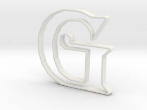 Typography Pendant G in White Natural Versatile Plastic