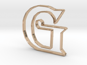 Typography Pendant G in 14k Rose Gold Plated Brass