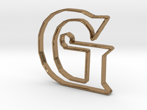 Typography Pendant G in Natural Brass