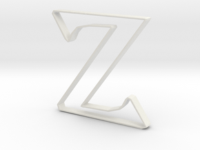 Typography Pendant Z in White Natural Versatile Plastic