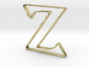 Typography Pendant Z in 18k Gold Plated Brass