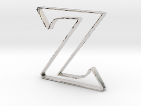 Typography Pendant Z in Rhodium Plated Brass