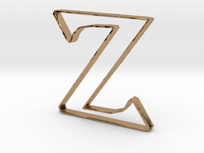 Typography Pendant Z in Polished Brass