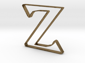 Typography Pendant Z in Natural Bronze