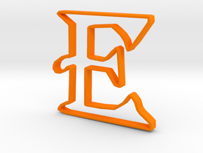 Typography Pendant E in Orange Processed Versatile Plastic