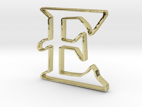 Typography Pendant E in 18k Gold Plated Brass