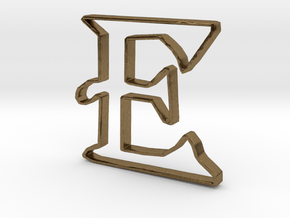 Typography Pendant E in Natural Bronze