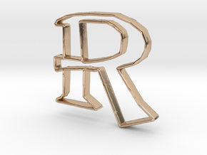 Typography Pendant R in 14k Rose Gold Plated Brass