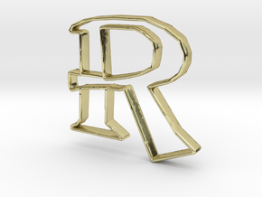 Typography Pendant R in 18k Gold