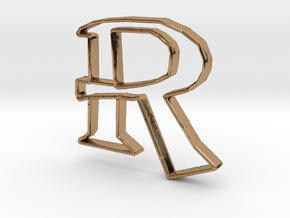 Typography Pendant R in Polished Brass
