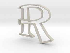 Typography Pendant R in Natural Sandstone