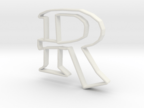 Typography Pendant R in White Natural Versatile Plastic